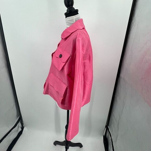 Kika Vargas L Pink Shimmer Scallop Pocket Jacket - Picture 5 of 16